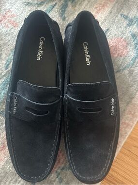 Calvin Klein Black Suede Penny Loafers